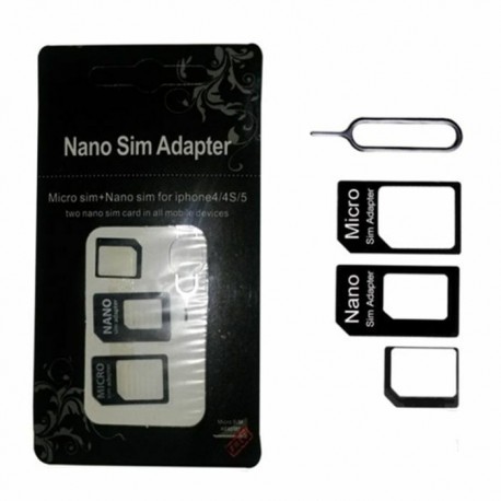 Nincs szín - Nano SIM-kártya mikrostandard adapter adapter átalakító készlet Iphone 4S 5 5S készülékhez