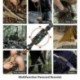 Fekete   fehér (20 az 1-ben) - 20 az 1-ben Paracord karkötő LED kovakő tűzindító iránytű síp kés kültéri