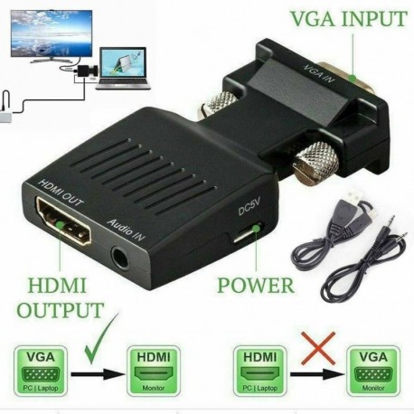 Nincs szín - HDMI női - VGA férfi átalakító audió adapterrel támogatja az 1080P jel kimenetet!