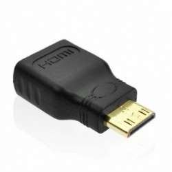 Nincs szín - Mini HDMI (C típus) férfi - HDMI (A típus) női adapter csatlakozó HDTV fekete