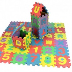 Nincs szín - 36 db Mini Puzzle Baby Kids oktatási játék ábécé és számok puha habszőnyeg