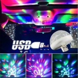 2db - 2x Mini USB RGB LED színpadi lámpa távirányító Disco gömblámpák otthoni autó party