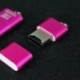 Nincs szín - 1PC USB 2.0 nagysebességű Mini Micro SD TF T-Flash memóriakártya-olvasó adapter rózsaszín