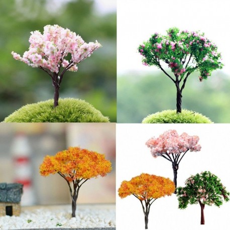 Nincs szín - 3X kerti dekoráció Bonsai Sakura fa miniatűr növények cserepes tündér dísz barkácsolás