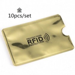Arany - 10db RFID blokkoló hüvelyes hitelkártya védő bankkártya tartó pénztárcákhoz