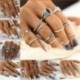 A30-3Pcs / Ezüst szett - 12db ezüst / arany Boho verem sima csülök felett Midi ujj gyűrűk készlet ajándék