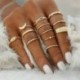 A30-3Pcs / Ezüst szett - 12db ezüst / arany Boho verem sima csülök felett Midi ujj gyűrűk készlet ajándék