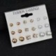 20pár / doboz tiszta 4mm - 24 pár divat női strasszos kristály gyöngy fülbevaló ékszer ajándék