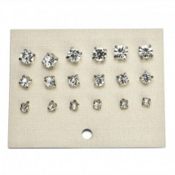 9pár pár ezüst - 24 pár divat női strasszos kristály gyöngy fülbevaló ékszer ajándék