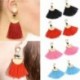 * 2 Fekete - Női színes bohém fülbevalók nyári hosszú bojt béren kívüli Boho Dangle fülbevalók