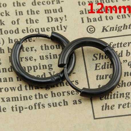 * 30 Fekete 12mm - Nagy kerek női karika fülbevalók medál varázsa ezüst arany ékszerek ajándék esküvő