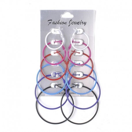 * 7 színes A (2,5-5 cm) - Nagy kerek női karika fülbevalók medál varázsa ezüst arany ékszerek ajándék esküvő