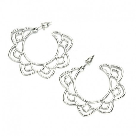 * 20 Ezüst (4,8 cm) - Nagy kerek női karika fülbevalók medál varázsa ezüst arany ékszerek ajándék esküvő