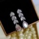 Nincs szín - 925 Sterling Silver Round Dangle Stone Stud fülbevaló női ékszer ajándék Egyesült Királyságban