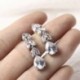 Nincs szín - 925 Sterling Silver Round Dangle Stone Stud fülbevaló női ékszer ajándék Egyesült Királyságban