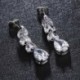 Nincs szín - 925 Sterling Silver Round Dangle Stone Stud fülbevaló női ékszer ajándék Egyesült Királyságban