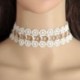 5 * - Gótikus Retro Csipke Virág Tetoválás Choker gallér nyaklánc divat punk fekete fehér