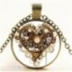 Kék fluoreszkáló felkelő hold - Vintage Retro Butterfly Dragon Cabochon bronz üveglánc medál nyaklánc