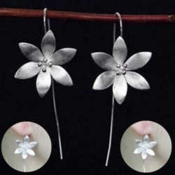 Ezüst lótuszvirág - Luxus női 925 ezüst hosszú fülbevaló bojt bojt fülbevalók Egyesült Királyságban