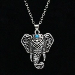 Nincs szín - Vintage retro ezüst elefánt varázsa medál türkiz lánc choker nyaklánc ajándék