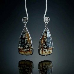 * 3 - 925 ezüst rubin borostyánszínű zafír fülbevaló holdkő türkiz fülhorog csepp dangle