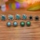 Nincs szín - 5Pairs / Set Women Vintage Türkiz fülbevalók ékszer fülbevalók Boho fülbevalók Új