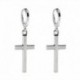 2 * - Férfi gótikus rozsdamentes acél ezüst Dangle keresztfülű fülbevaló Huggies fülbevaló