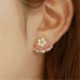 2 - Női aranyos kétoldalas füldzseki piercing vízcsepp kristály fülbevalók ékszerek