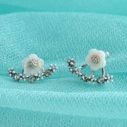 16. - Női aranyos kétoldalas füldzseki piercing vízcsepp kristály fülbevalók ékszerek