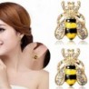 Nincs szín - Női zománc strasszos darázs méh kristály fülbevalók állati fül Stud ékszer ajándék