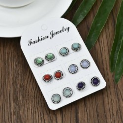 * 11 6 pár / készlet - Egyesült Királyság bájos strasszos kristály gyöngy fülbevalók szett női fülbevalók ékszerek