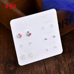 * 33 6pár / tétel - Egyesült Királyság bájos strasszos kristály gyöngy fülbevalók szett női fülbevalók ékszerek 24