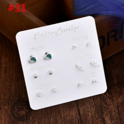 * 31 6pár / tétel - Egyesült Királyság bájos strasszos kristály gyöngy fülbevalók szett női fülbevalók ékszerek 24