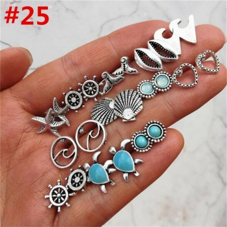 * 25 12 pár / tétel - Egyesült Királyság bájos strasszos kristály gyöngy fülbevalók szett női fülbevalók ékszerek