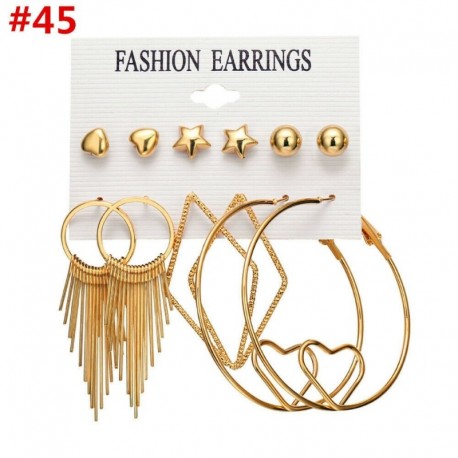 * 45 6pár / tétel - Egyesült Királyság bájos strasszos kristály gyöngy fülbevalók szett női fülbevalók ékszerek 24