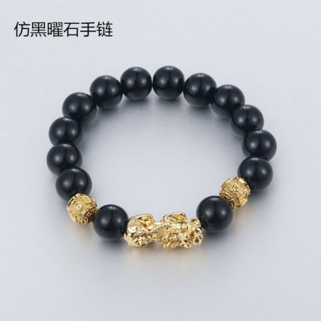 * 1 - UK Feng Shui fekete Obsidian Wealth karkötő minőségi eredeti karszalag ékszerek