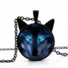 Wiccan Wolf nyaklánc - Vintage punk üveg Cabochon bronz lánc pillangó medál nyaklánc ékszerek