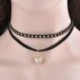 * 8 - Vintage retro fekete csipke kristály varázsa medál choker nyaklánc gótikus ékszerek