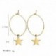 Nincs szín - Női Boho egyszerű nagy kör csillag karika fülbevaló divat Vintage Party ékszerek