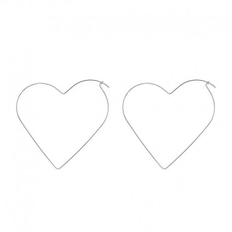 * 15 Ezüst szív (8,2 cm) - Divattervezés geometria női kör kör csepp karika fülbevaló ékszerek