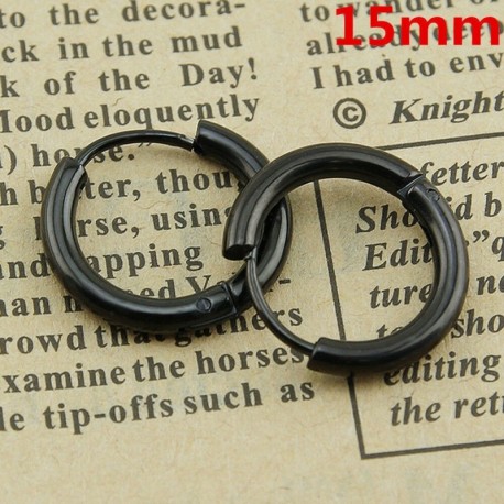 * 30 Fekete 15mm - Divattervezés geometria női kör kör csepp karika fülbevaló ékszerek