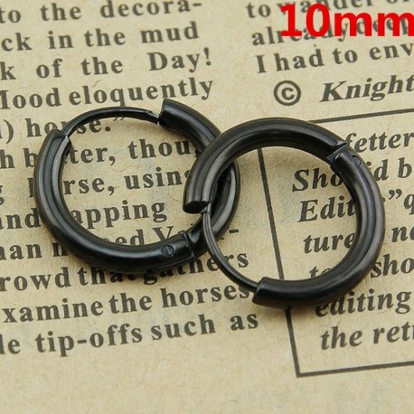 * 30 Fekete 10mm - Divattervezés geometria női kör kör csepp karika fülbevaló ékszerek