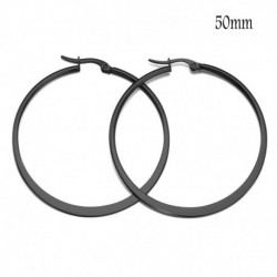 * 3 fekete (50mm) - Divattervezés geometria női kör kör csepp karika fülbevaló ékszerek