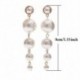 Nincs szín - Hosszú csepp gyöngy arany nyilatkozat csüngő fülbevalók esküvői party ajándék ékszerek * Egyesült