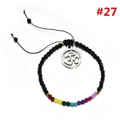 * 27 - Férfi természetes drágakő gyöngy karkötő Buddha fej varázsa gyöngyös karkötő ékszerek