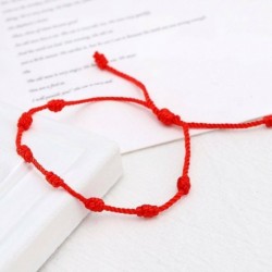 1db - 2db szerencsés piros húrkarkötő Kabbala Amulet 7 csomós védőkötél Unisex USA