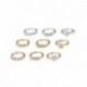 Arany-5 kövek - Virágos cirkónium orrgyűrű Daith piercing porc fül karika septum gyűrűk Tragus Egyesült Királyság