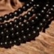 Fekete - Szantálfa buddhista Buddha meditáció 6mm 216 ima gyöngy Mala karkötő nyaklánc