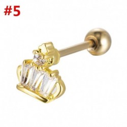 * 5 Arany - 1db Mini gyémántok gyűrűs rúd fülmászó Tragus Helix piercing fülbevaló