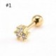 * 1 Arany - 1db Mini gyémántok gyűrűs rúd fülmászó Tragus Helix piercing fülbevaló